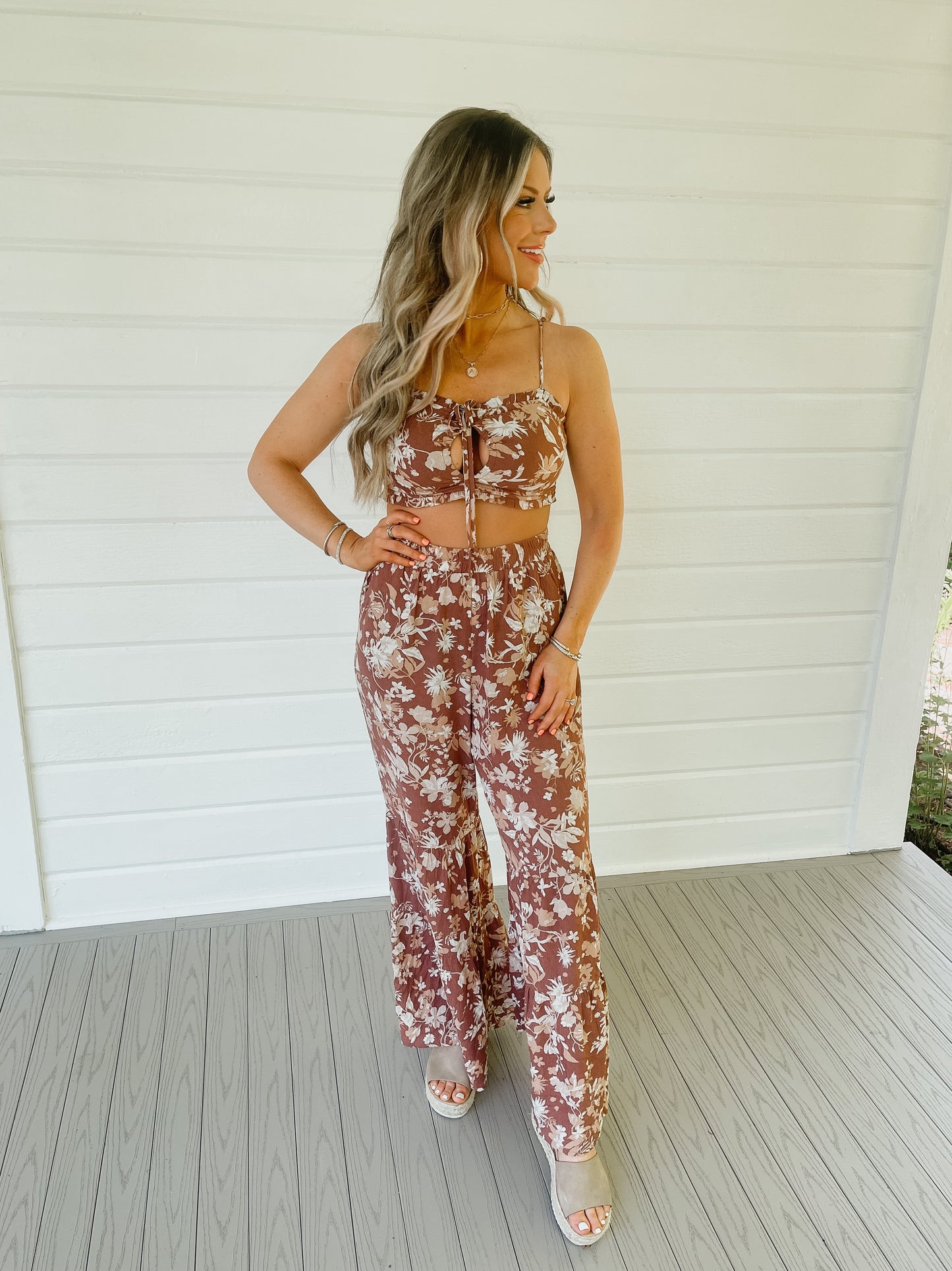 LOVE FLORAL TWO-PIECE SET