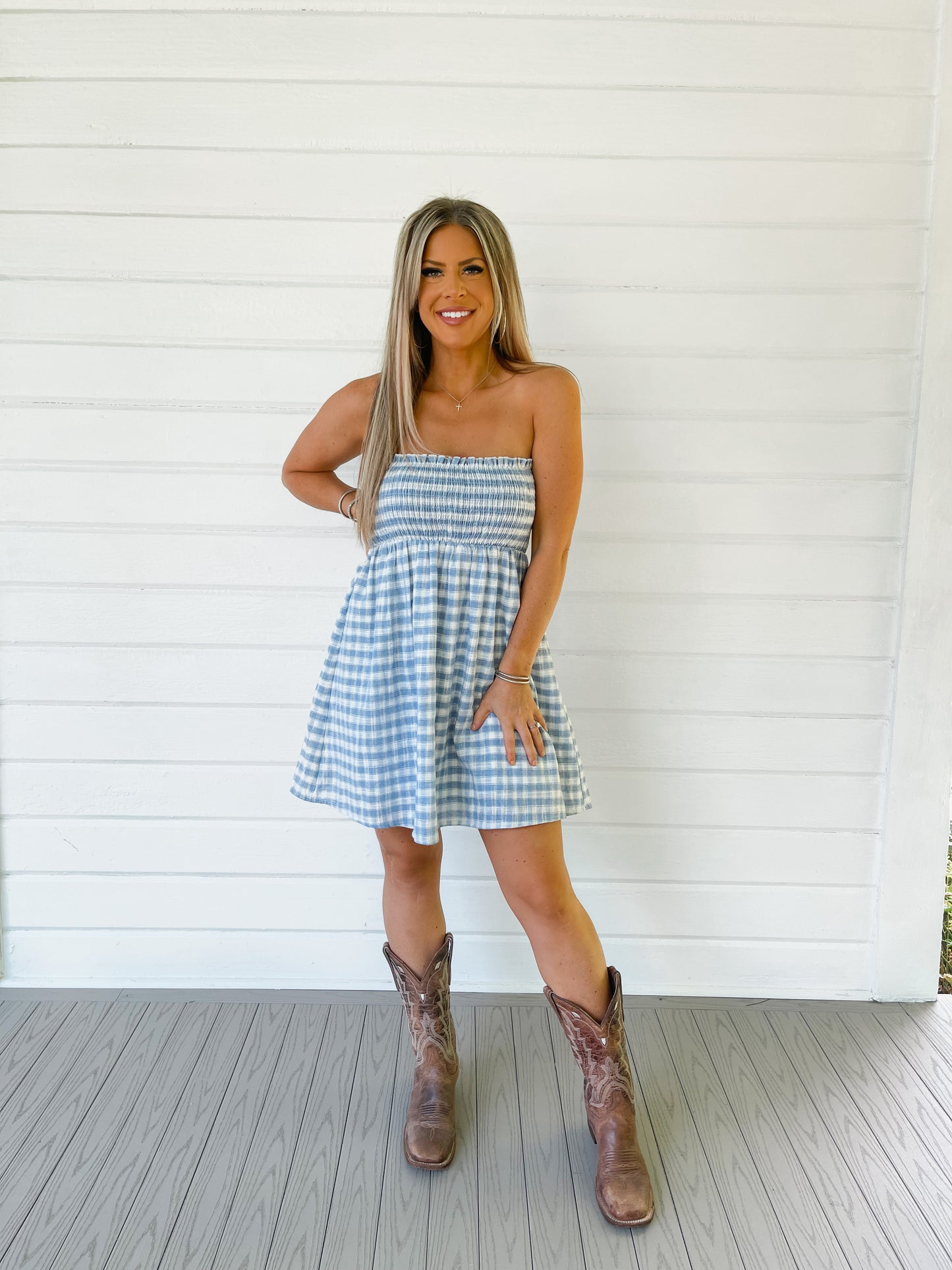 GINGHAM BABYDOLL DRESS