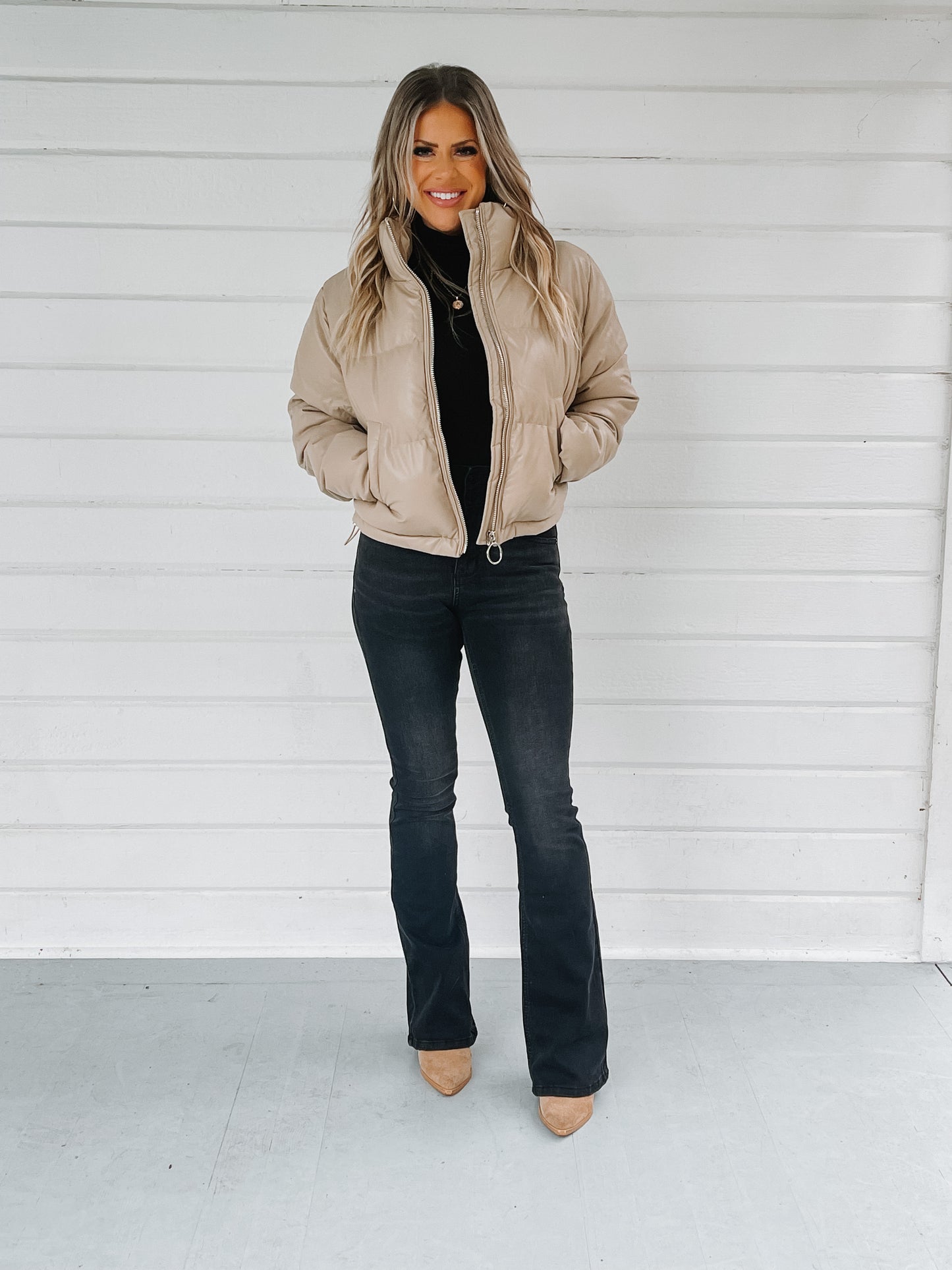 TAUPE PUFFER JACKET