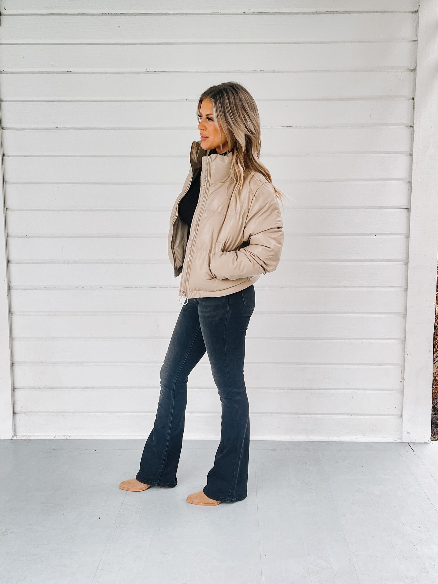 TAUPE PUFFER JACKET